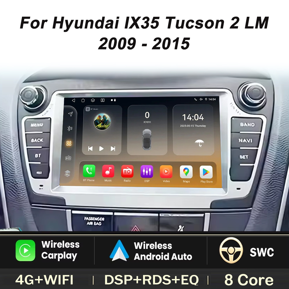 Car Dvd Player Bluetooth Steering Wheel - Autoradio Android pour Hyundai IX35 Tucson